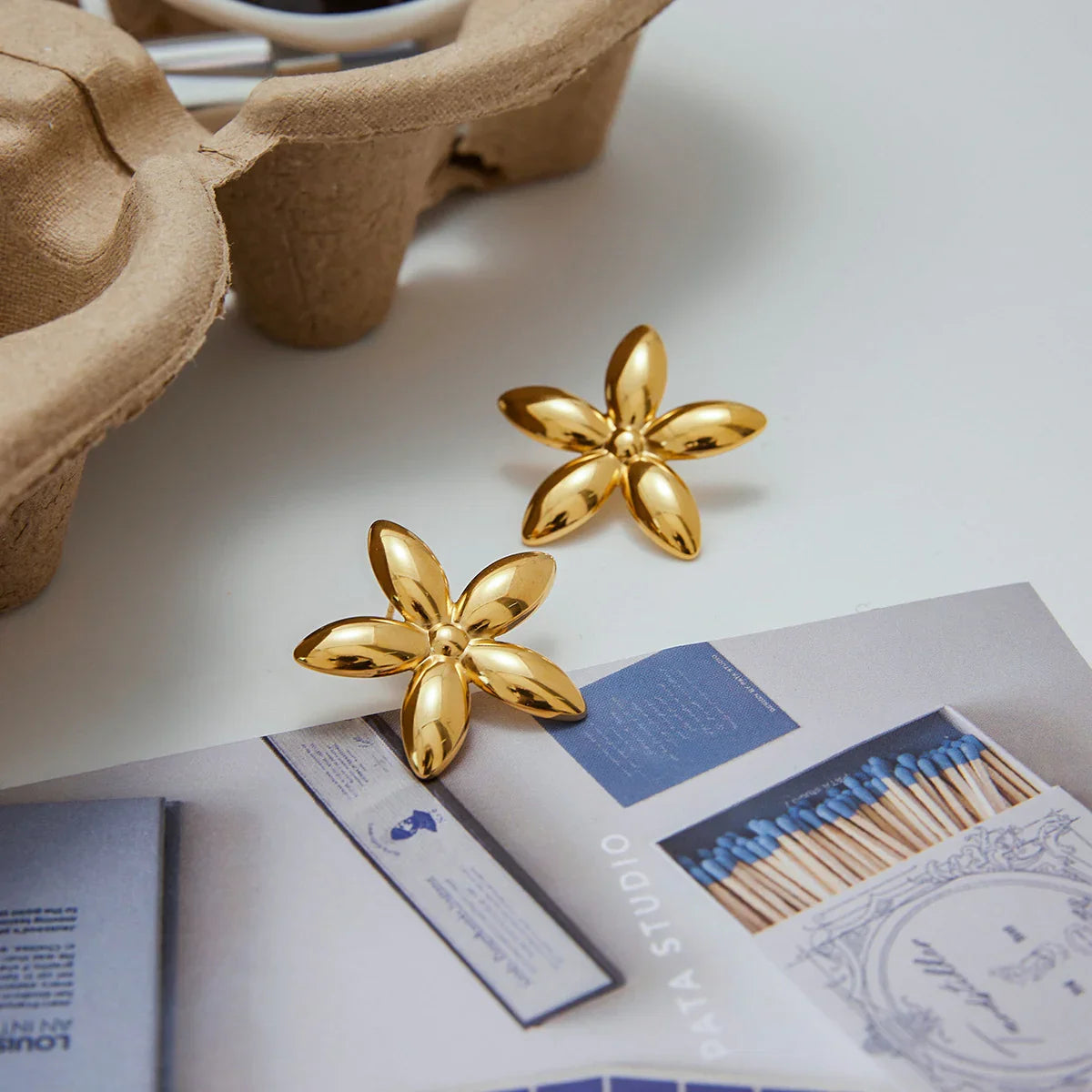 [Raffine]Monica Floral Gold Earrings