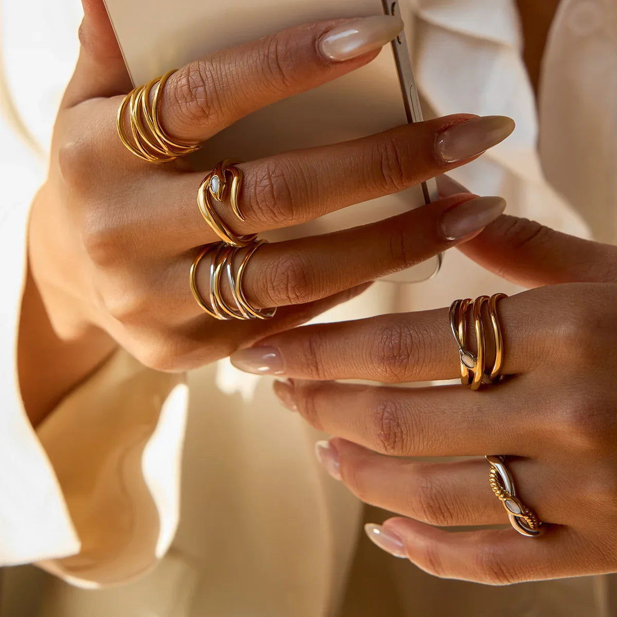 [Raffine]Nerisse Two-Tone Twist Ring