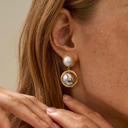 [Raffine]Avery Pearl Dome Earrings