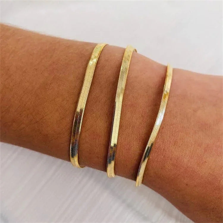 [Raffine]Vida Gold Herringbone Bracelet