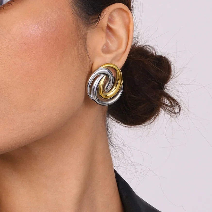 [Raffine]Janice Triple Spiral Gold Earrings