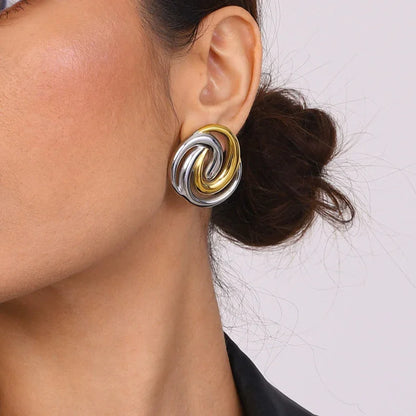 [Raffine]Janice Triple Spiral Gold Earrings