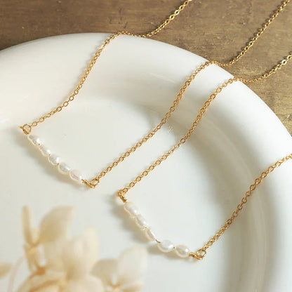 [Raffine]Fleur Freshwater Pearl Gold Necklace