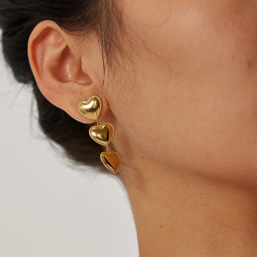 [Raffine]Aimee Gold Heart Earrings