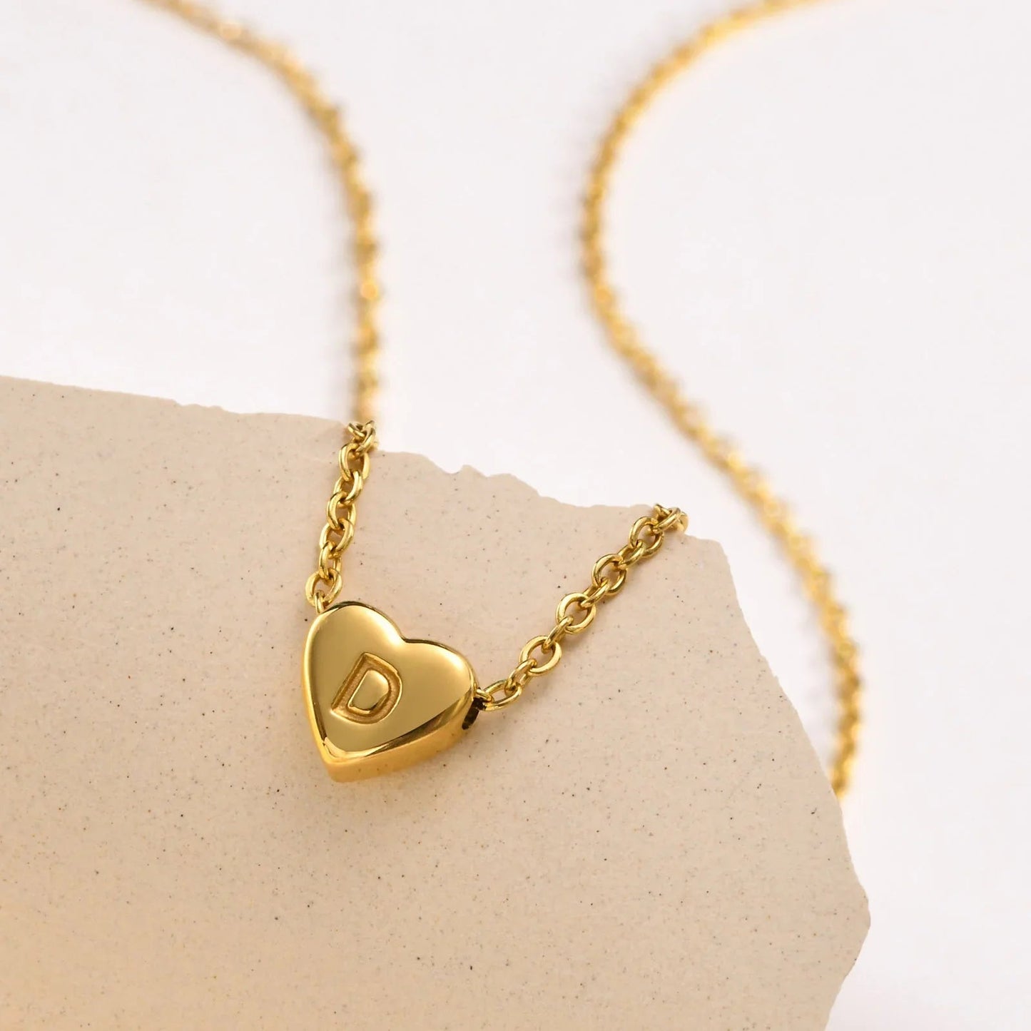 [Raffine]Heart Initial Gold Necklace