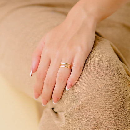 [Raffine]Olivia Layered Gold Ring