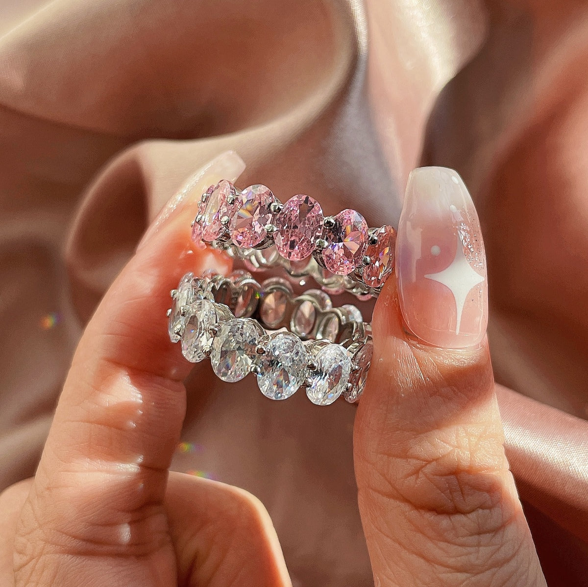 [Raffine] Anillo de tenis de corte cojín alargado y delicado