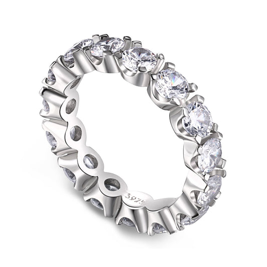 [Raffine] Anillo de tenis Eternity de corte redondo