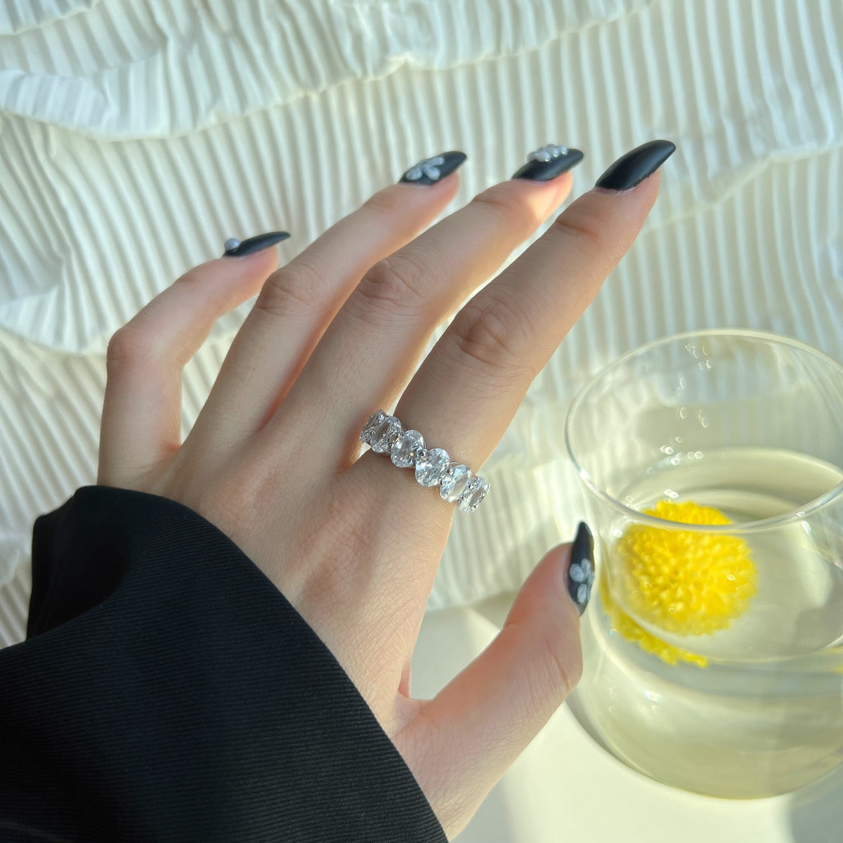 [Raffine] Anillo de tenis de corte cojín alargado y delicado