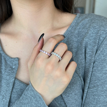 [Raffine] Anillo de tenis Eternity de corte redondo