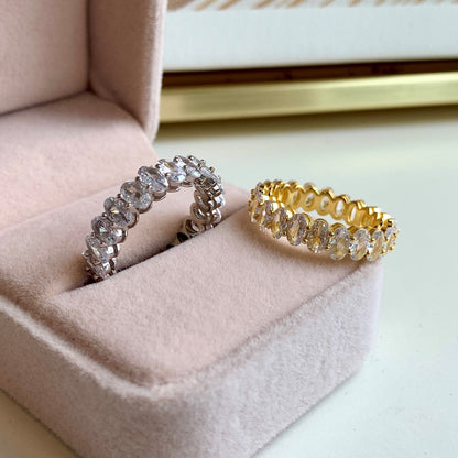 [Raffine]Anillo de tenis con corte ovalado ornamentado