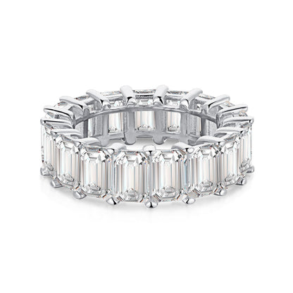 [Raffine] Anillo de tenis elegante de talla esmeralda de 0,75 quilates