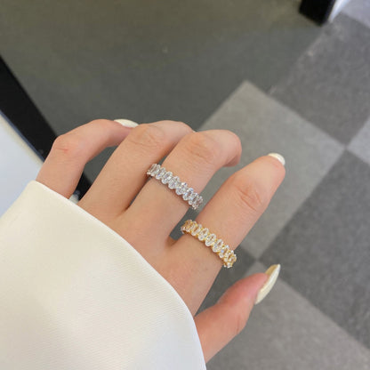 [Raffine]Anillo de tenis con corte ovalado ornamentado