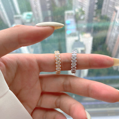 [Raffine]Anillo de tenis con corte ovalado ornamentado