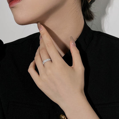 [Raffine] Anillo de tenis de corte redondo delicado