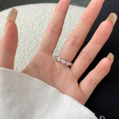 [Raffine] Exquisito anillo de tenis con corte de pera