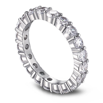 [Raffine] Anillo de tenis de corte redondo brillante