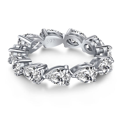 [Raffine] Exquisito anillo de tenis con corte de pera