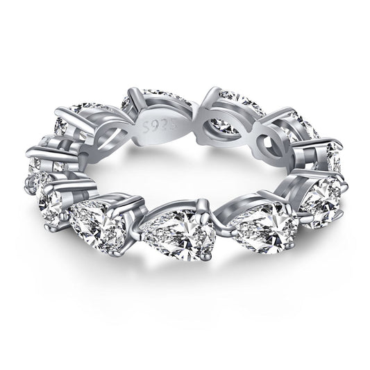 [Raffine] Exquisito anillo de tenis con corte de pera