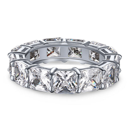 [Raffine] Elegante anillo de tenis de corte princesa
