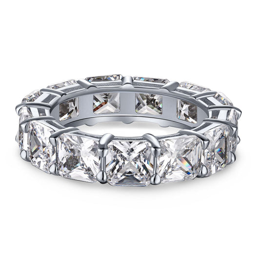 [Raffine] Elegante anillo de tenis de corte princesa