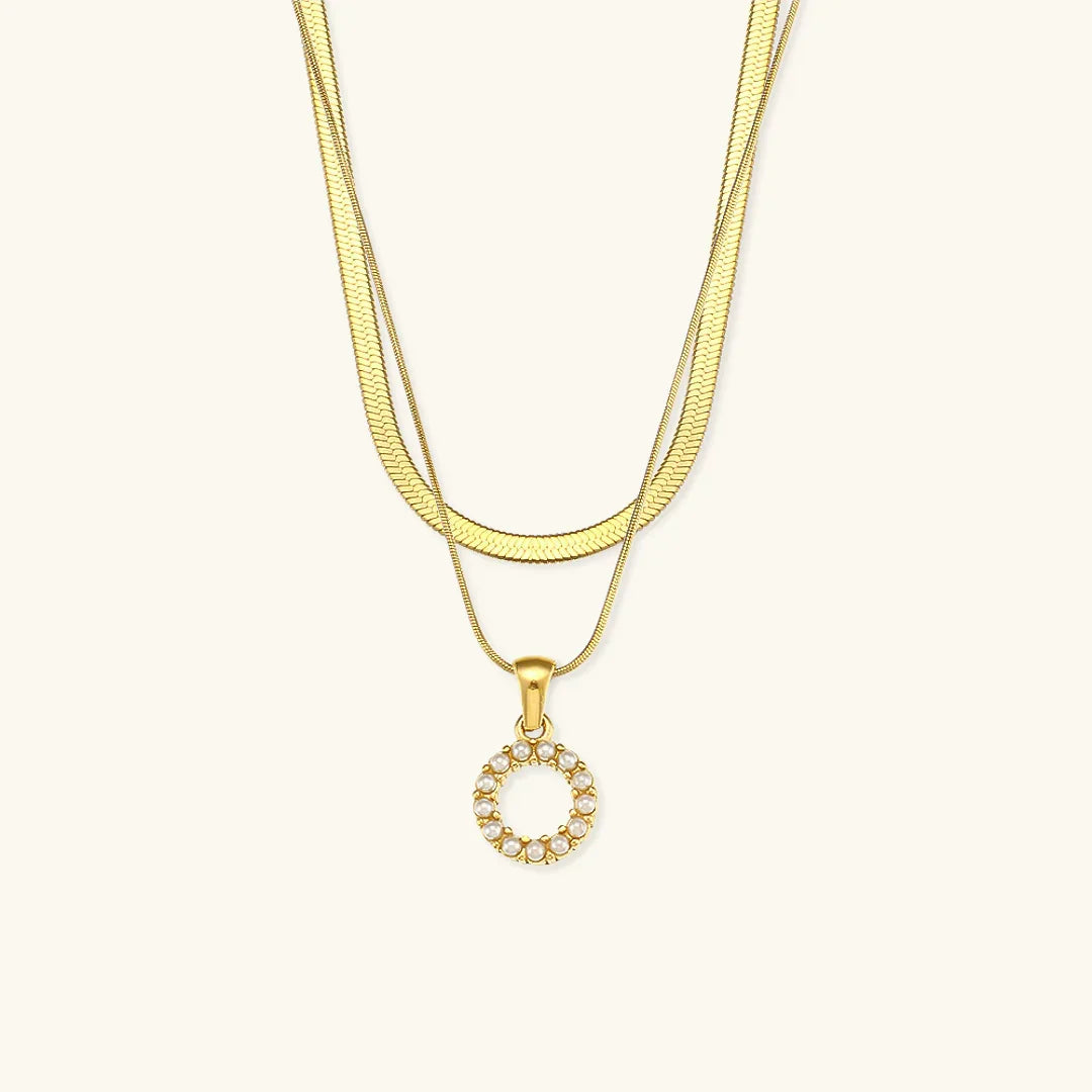 [Raffine]Fiona Layered Gold Initial Letter Necklace