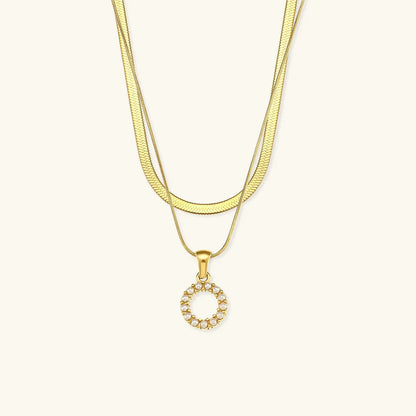 [Raffine]Fiona Layered Gold Initial Letter Necklace