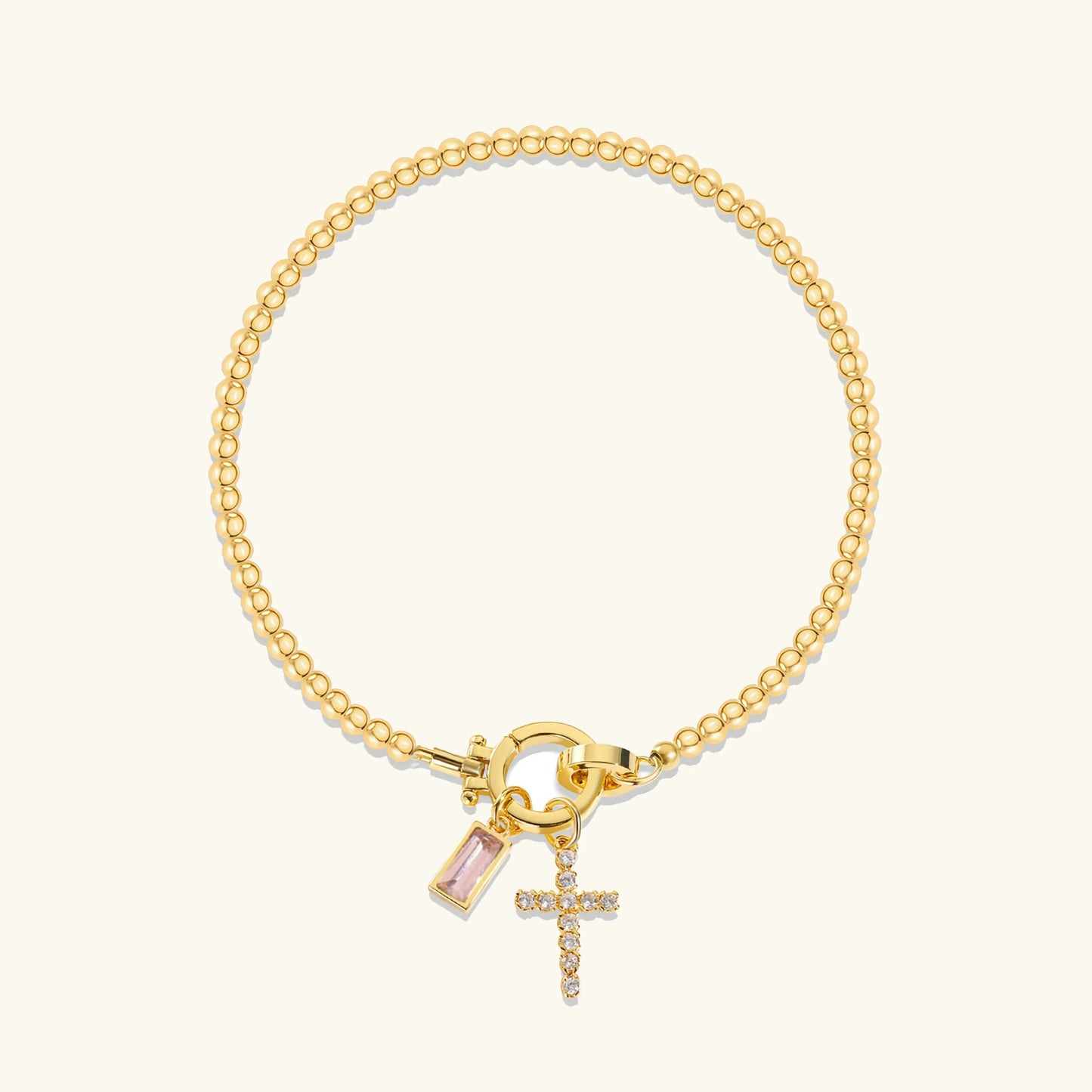 [Raffine]Amalia Birthstone Cross Bracelet