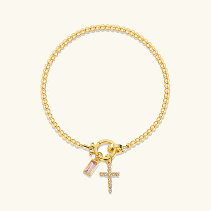 [Raffine]Amalia Birthstone Cross Bracelet