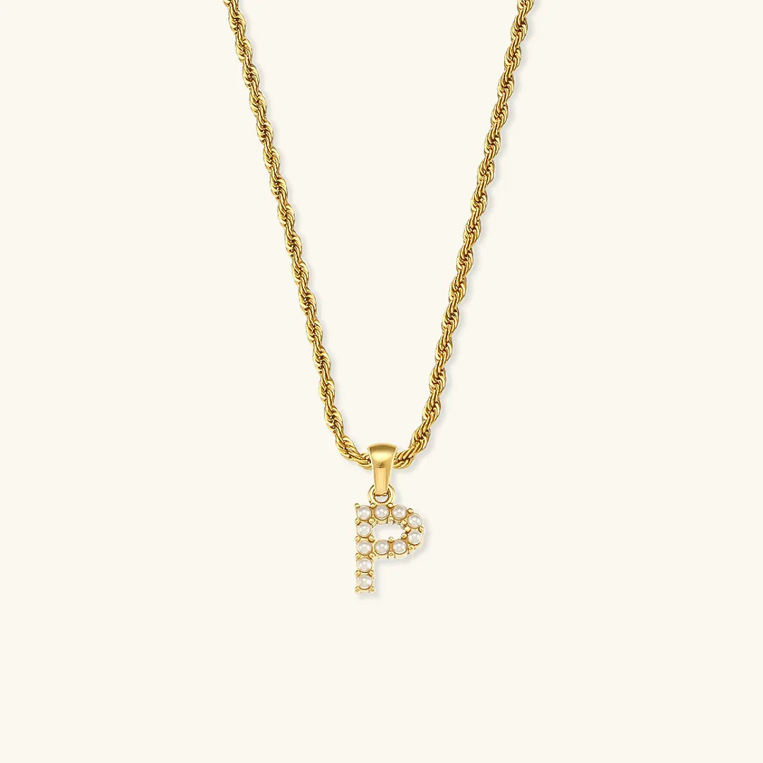 [Raffine]Elodie Initial Letter Pearl Necklace