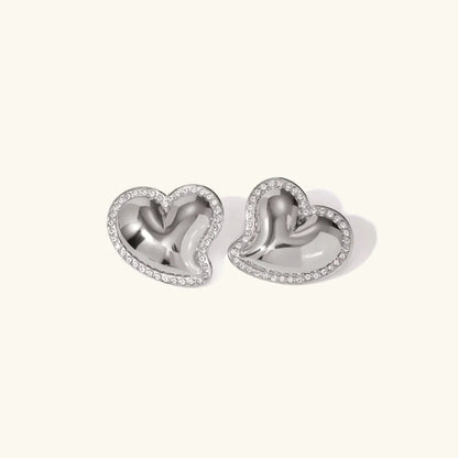 [Raffine]Holly Heart Gold Earrings