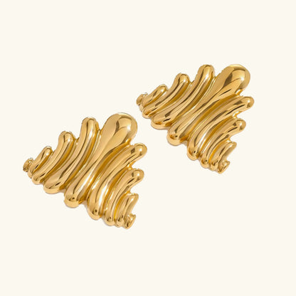 [Raffine]Nora Ripple Gold Earrings