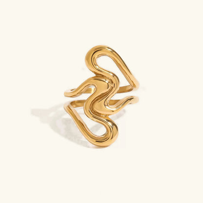 [Raffine]Corina Abstract Gold Ring