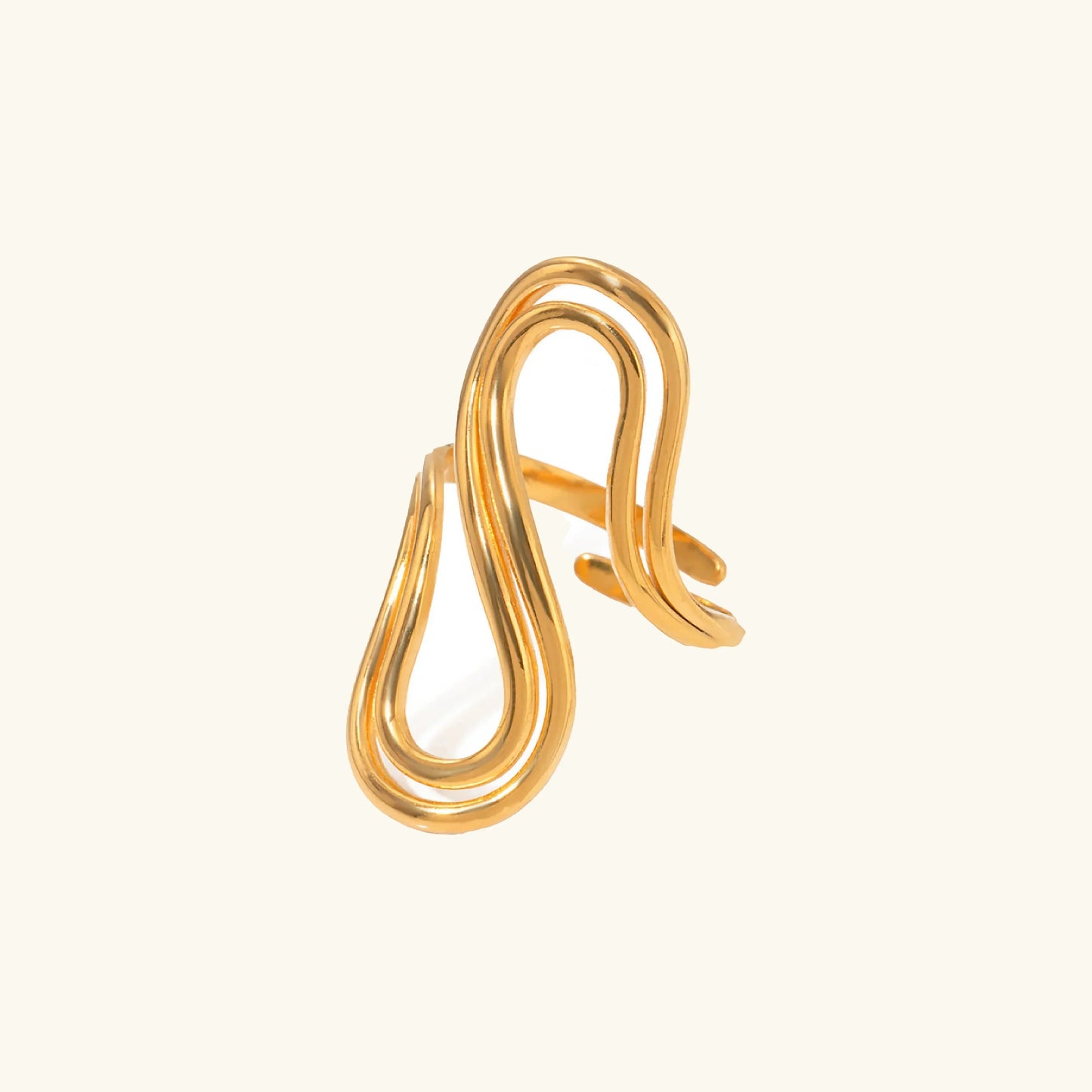 [Raffine]Halle Abstract Gold Ring