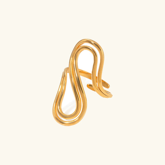 [Raffine]Halle Abstract Gold Ring