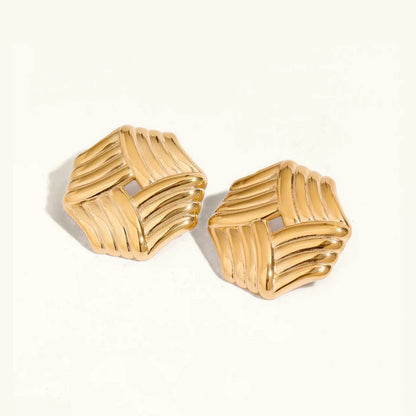 [Raffine]Vanessa Criss Cut Gold Earrings