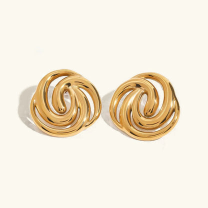 [Raffine]Janice Triple Spiral Gold Earrings