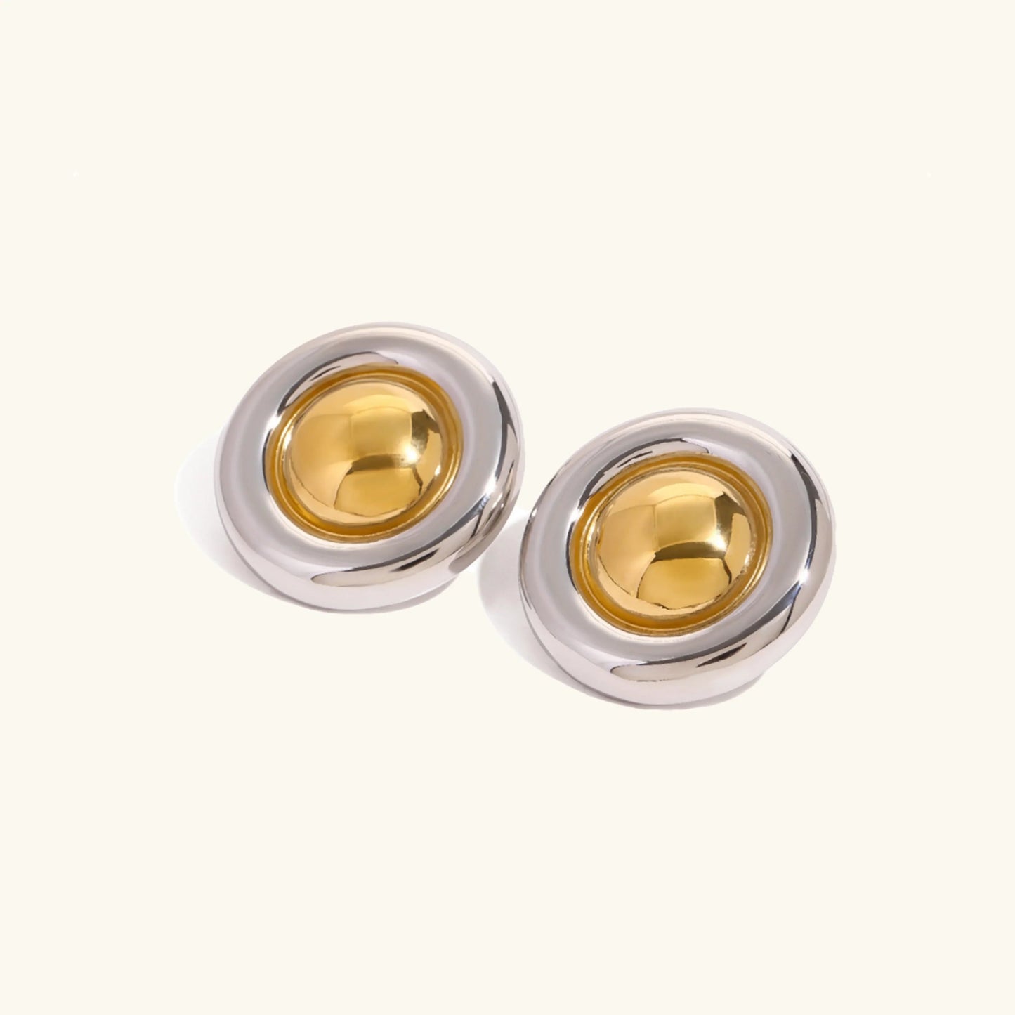 [Raffine]Summers Gold Button Earrings