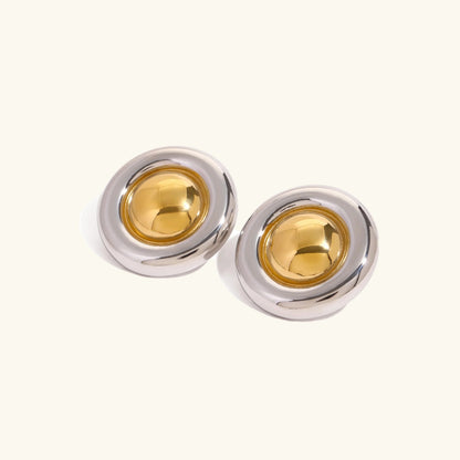 [Raffine]Summers Gold Button Earrings
