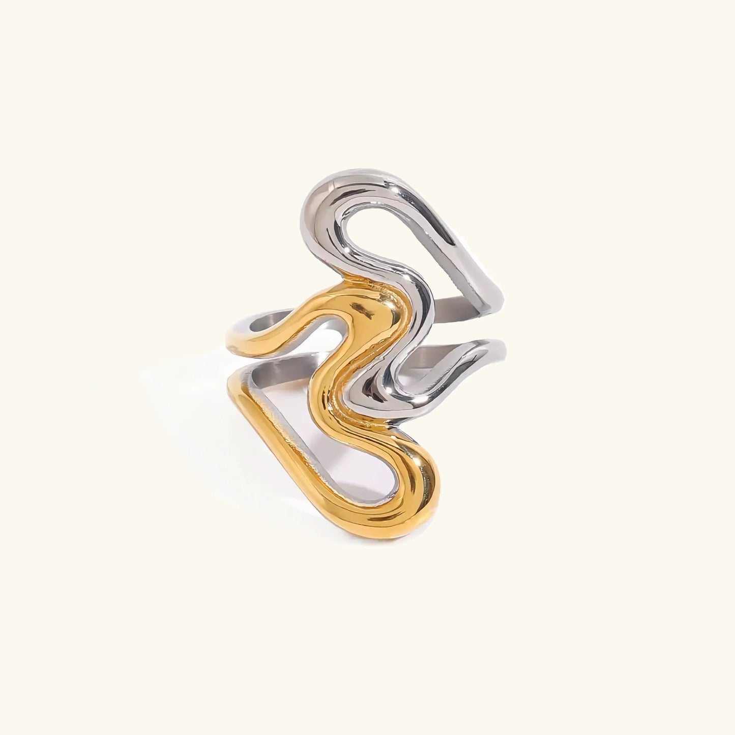 [Raffine]Corina Abstract Gold Ring