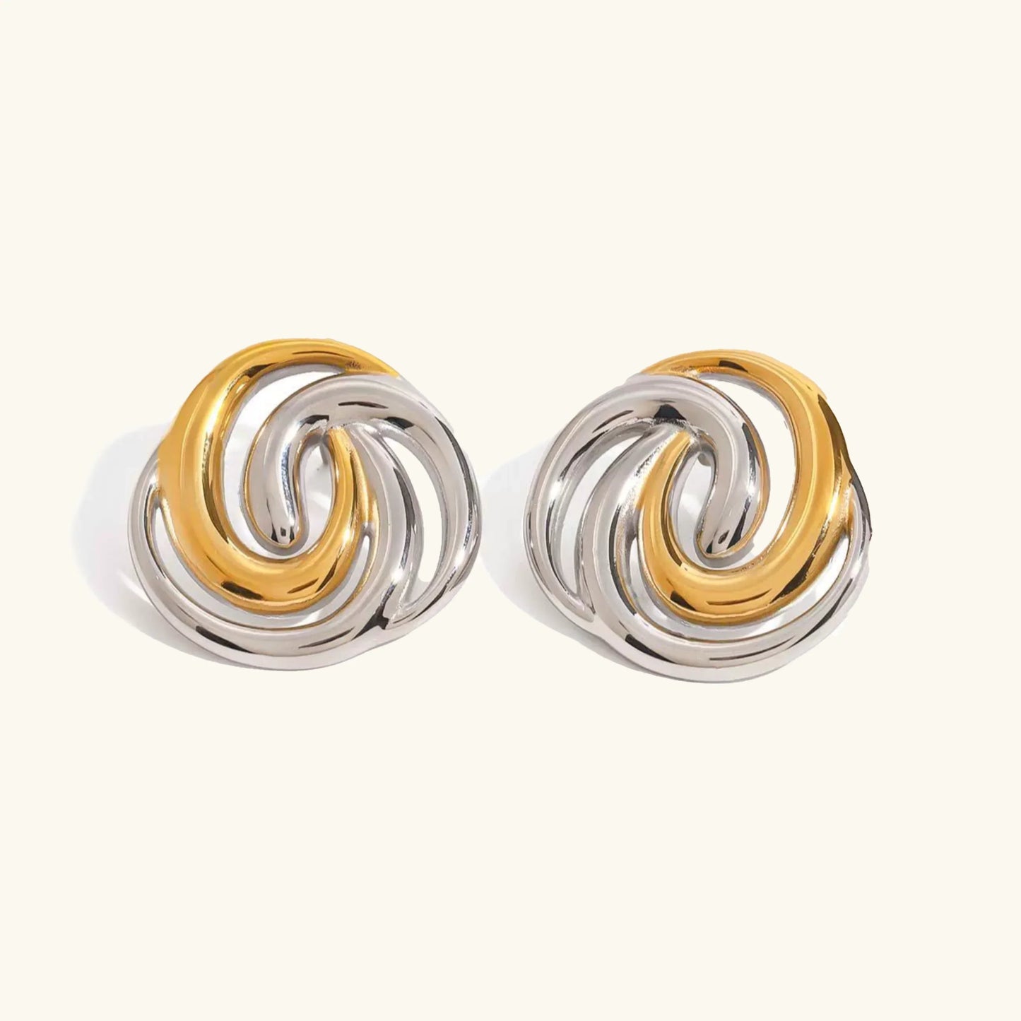 [Raffine]Janice Triple Spiral Gold Earrings