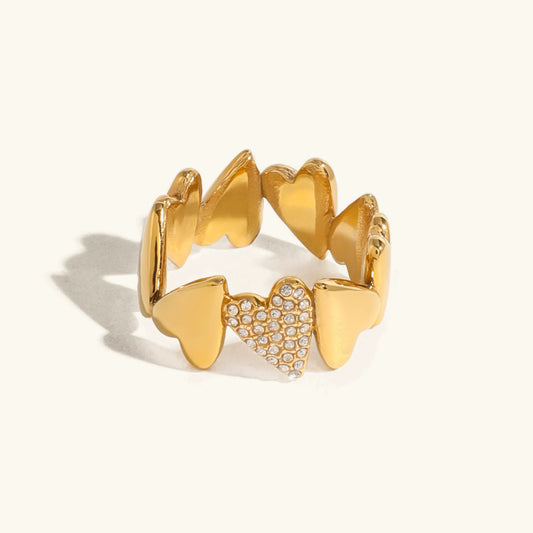 [Raffine]Ciel Diamond Hearts Ring
