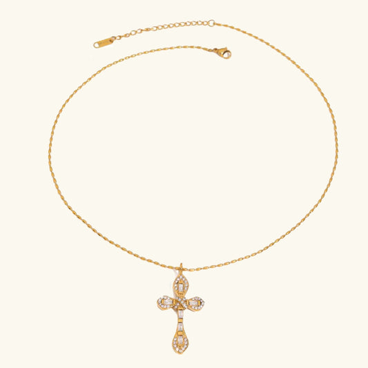 [Raffine]Olea Diamond Crucifix