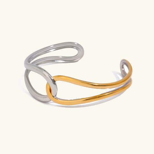 [Raffine]Noria Two Tone Gold Bangle