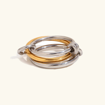 [Raffine]Gabriela Two-Tone Ring Stack