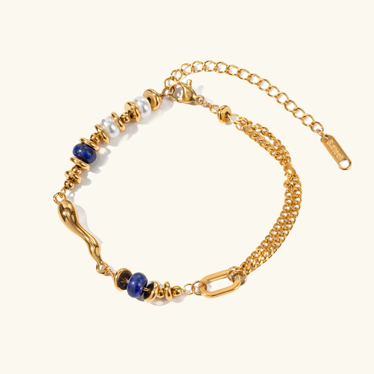 [Raffine]Quintessa Layered Chain Pearl Bracelet