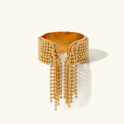 [Raffine]Krystelle Gold Tassel Ring