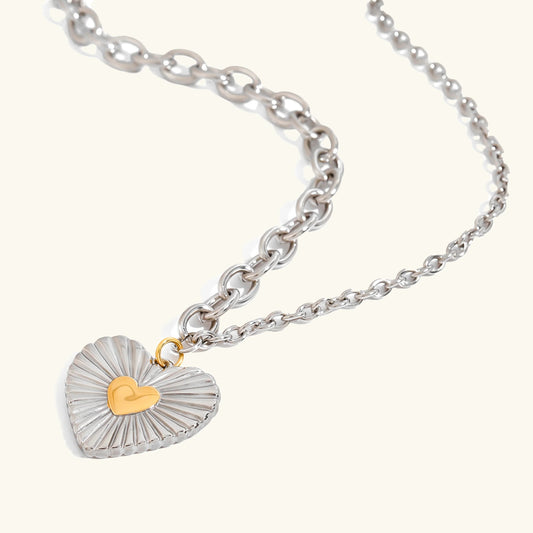 [Raffine]Judith Two Tone Heart Pendant