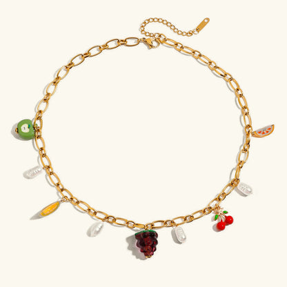 [Raffine]Michelle Fruit Charm Gold Necklace