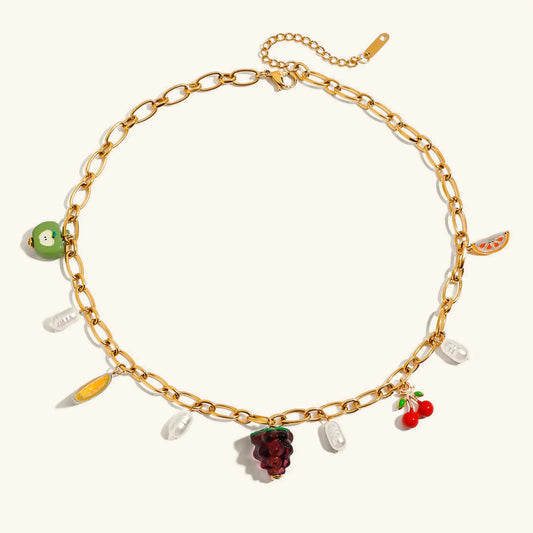 [Raffine]Michelle Fruit Charm Gold Necklace